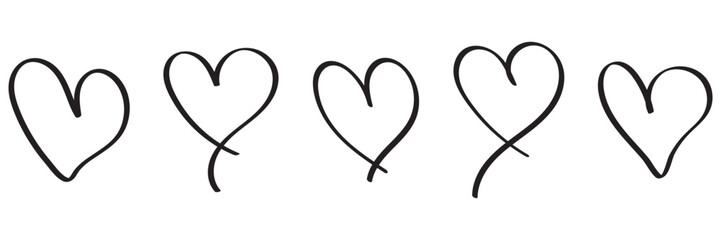 Heart vector icons. Set of love symbols isolated.