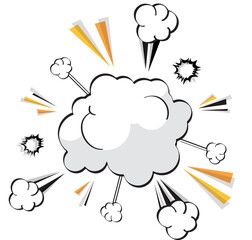Cartoon-style vector illustration of an explosion on white background. Ideal for comics, action designs, games, sound effects, and abstract concepts like impact, energy, chaos, and surprise