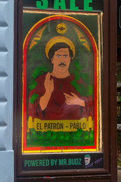 Prague, Czechia - November 9, 2025: Portrait of Pablo Emilio Escobar Gaviria.