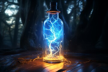 magic bottle of lightning inside