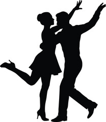 Here is a title and a comprehensive list of keywords for your silhouette image of a dancing couple, optimized for SEO on Adobe Stock.