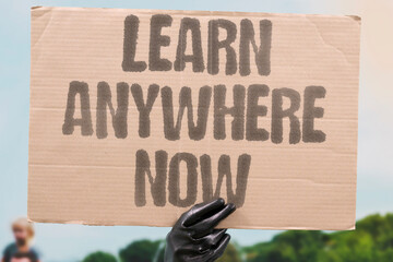 "Learn Anywhere Now" AI removes location limits. AI. ACCESS. LEARNING. GLOBAL. PORTABLE. © AndriiKoval