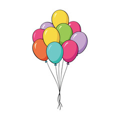 A cheerful bunch of vibrant heart-shaped balloons, floating together with strings, radiating love and joy, perfect for celebrations, Valentine&rsquo;s Day, or romantic moments.
