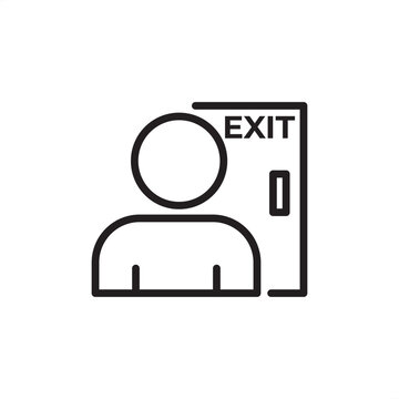 Termination icon symbolizing employee exit, layoff, and departure, representing HR compliance, final settlement, legal paperwork, and the formal conclusion of the employment relationship.
