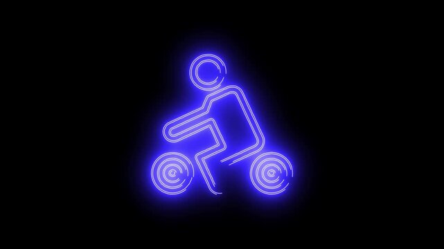 Human icon viduo neon animation	
