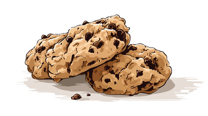 Delicious Chocolate Chip Cookie Dough Vector Illustration for Baking Enthusiasts