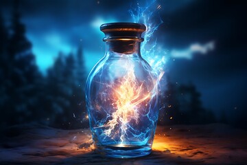 magic bottle of lightning inside