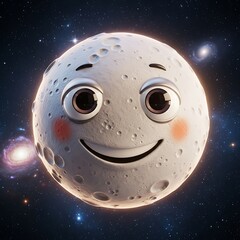 Smiling Moon in Space.