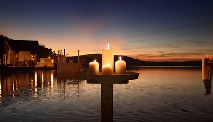 a serene candlelit scene with a warm glow