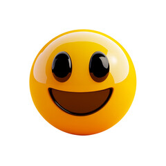 Fototapeta premium 3D smiley face emoji with cheerful expression on white background 