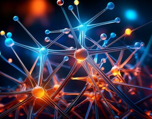 this artwork features intricate molecular structures on a dark background highlighting their patterns in a modern abstract style that reflects scientific exploration