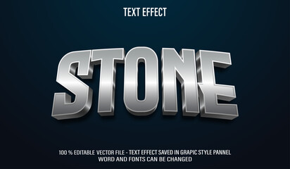 Stone Silver 3d editable text effect style