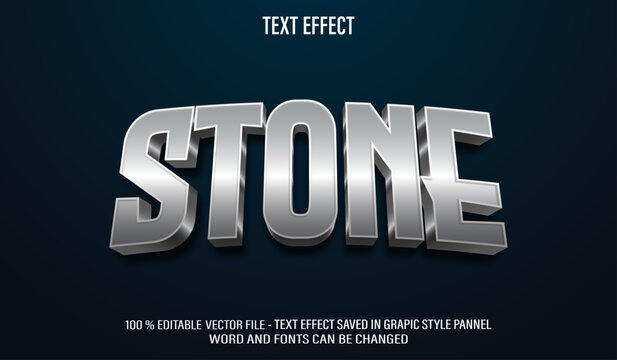 Stone Silver 3d editable text effect style
