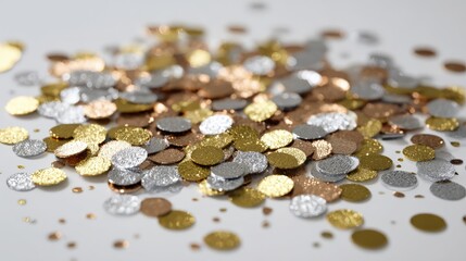 Scattered metallic confetti