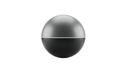 Abstract Sphere Divided in Two Colors on White Background
