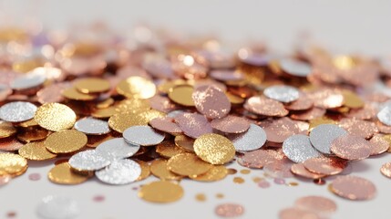 Scattered metallic confetti