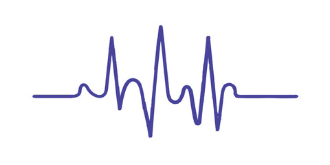 An electrocardiogram monitor displays a green heartbeat wave and a blue medical ekg pulse line forming a healthy graphic cardiogram vector illustration for hospital healthcare