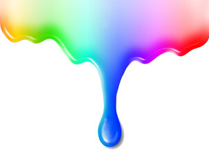 Goteo l&iacute;quido colorido con superficie brillante fluye hacia abajo en degradado del amarillo al rojo.energ&iacute;a fluida y emoci&oacute;n crom&aacute;tica, simbolizando transformaci&oacute;n, creatividad y ritmo visual