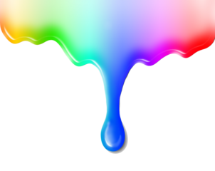 Goteo líquido colorido con superficie brillante fluye hacia abajo en degradado del amarillo al rojo.energía fluida y emoción cromática, simbolizando transformación, creatividad y ritmo visual