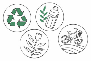 Eco Friendly Lifestyle Icon Set Minimal Vector W (1) Vector Icon