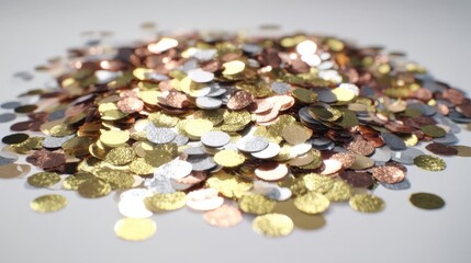 Scattered metallic confetti