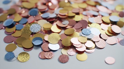 Scattered colorful confetti