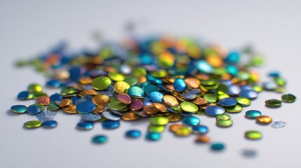 Scattered colorful rhinestones
