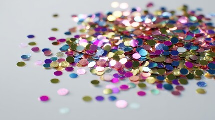 Scattered colorful confetti