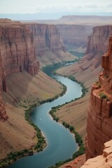 Colorado river snaking through canyons