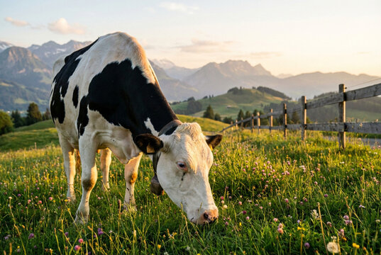 vaca en la pradera 