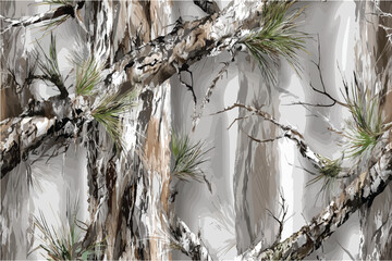 Forest real tree camouflage design. Hunting camouflage. Digital camo. Vector camouflage background.Camouflage seamless pattern. © Adil Rasheed
