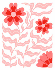 Abstract Valentine's Day poster. Hand drawn design for banners, wallpaper, and cards.