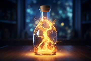 magic bottle of lightning inside