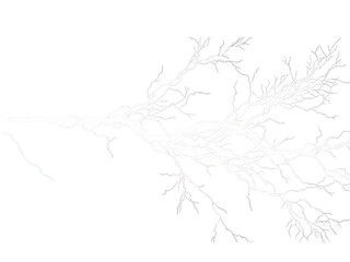 White electrical lightning bolt strike transparent background