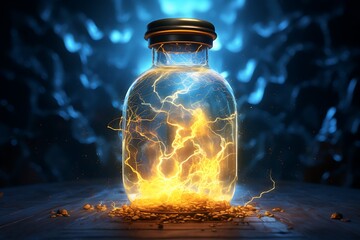 magic bottle of lightning inside