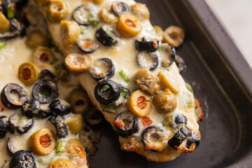 Baked Cheese Bread with Olives