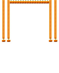 Marigold Flower Chain Toran Arch PNG - Indian Festival Gate Decoration Frame Isolated A high-resolution PNG graphic of a traditional Marigold Flower Toran or Arch