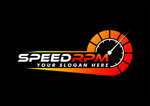 speedometer speed racing rpm logo sticker design vector illustration