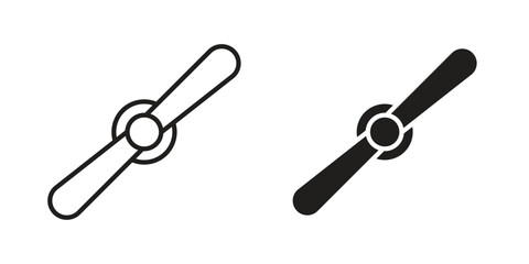 Airscrew icon element in flat simple style. Thin stroke editable icons