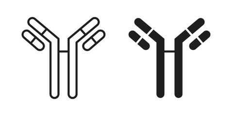 Obraz premium Antibody icon element in flat simple style. Thin stroke editable icons