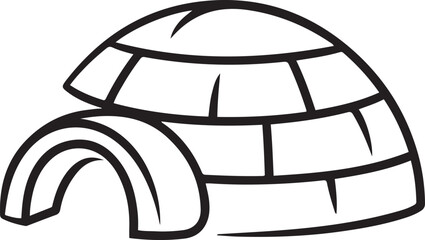 Simple sketch drawing of Igloo Traditional House vector illustration. one line Art icon drawing © mdsadi