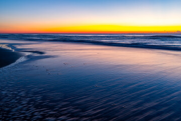 Beach Twilight Scene with Gradient Sky and lot of Reflection