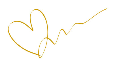 Heart Love Ribbon Continuous Line Art