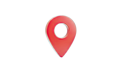 Red Location Pin Icon on White Background