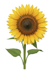 Obraz premium Detailed illustration of a vibrant sunflower perfect for designs on transparent background