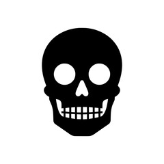 Fototapeta premium Human Skull Silhouette Icon Minimalist Dead Symbol