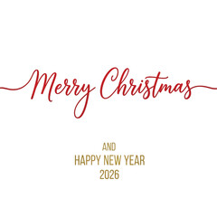 Merry christmas and happy new year 2026 on white