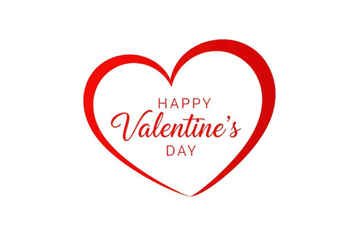 A red heart shape with the text happy valentines day inside, isolated on transparent background