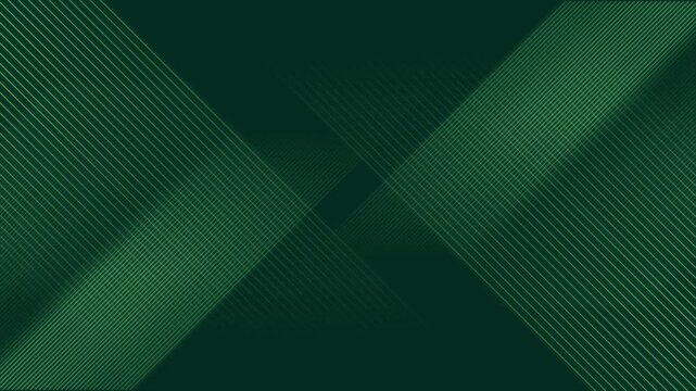 Glowing green minimal lines on dark green background. Seamless looping abstract tech geometric lines motion design. Video animation Ultra HD 4K 3840x2160