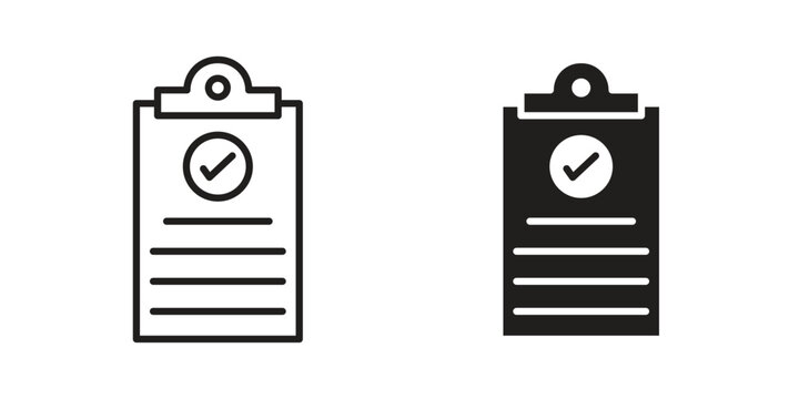 Consent icon element in flat simple style. Thin stroke editable icons